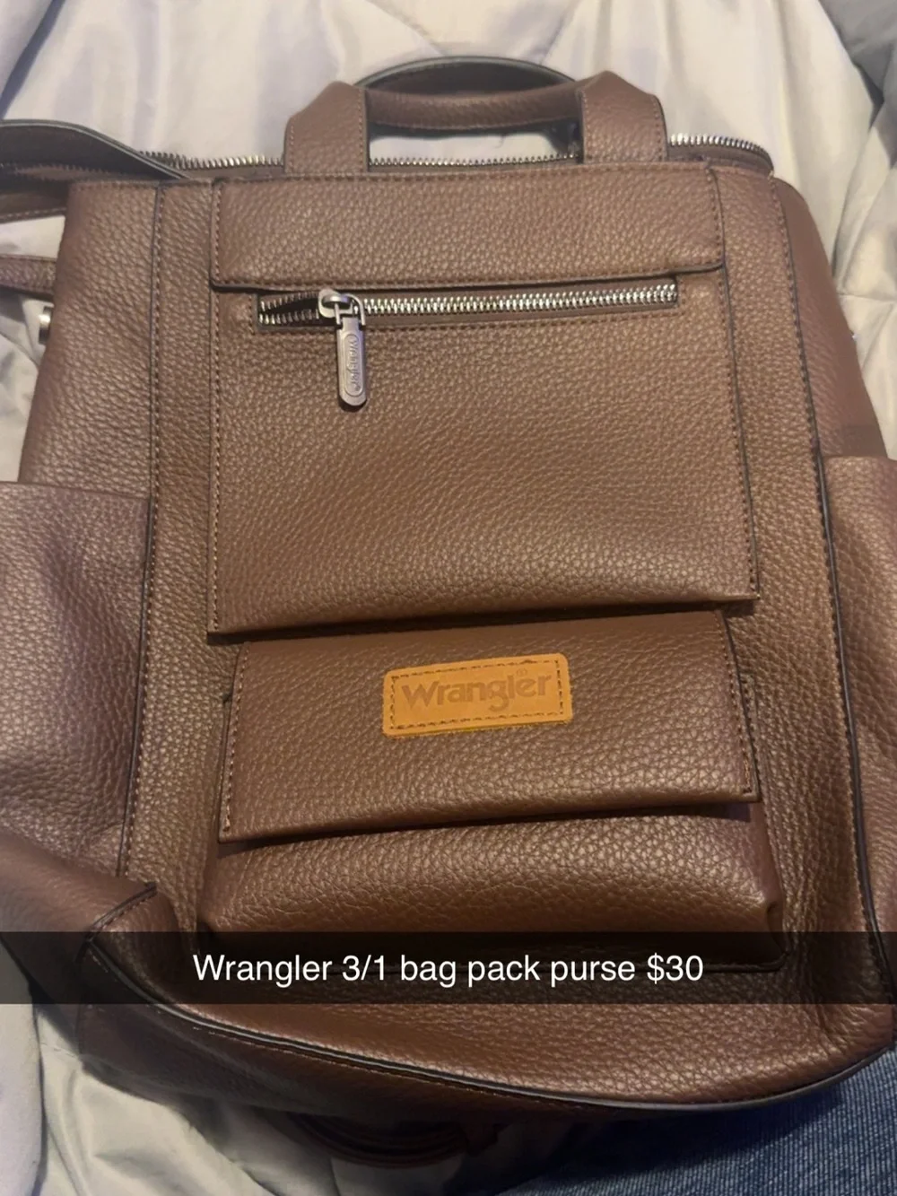 Wrangler Brown Pebbled Backpack Purse